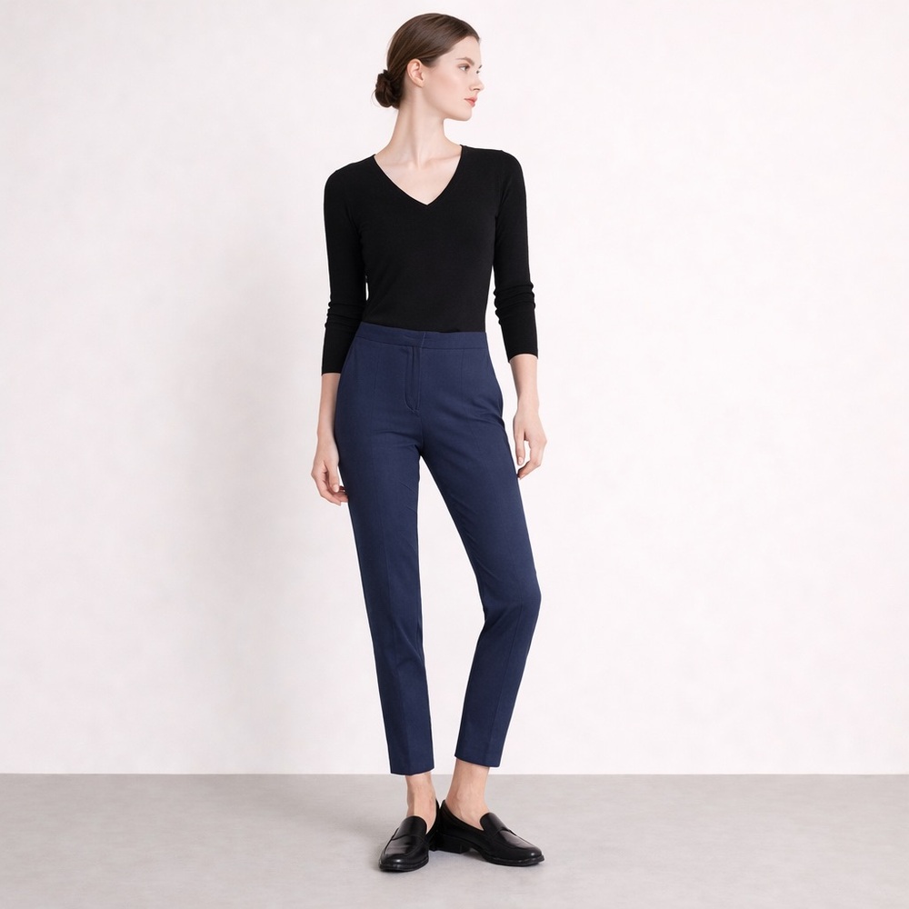 United Colors of Benetton Navy Slim Cropped Ankle Pants 38 IT/ US 2 | NWOT